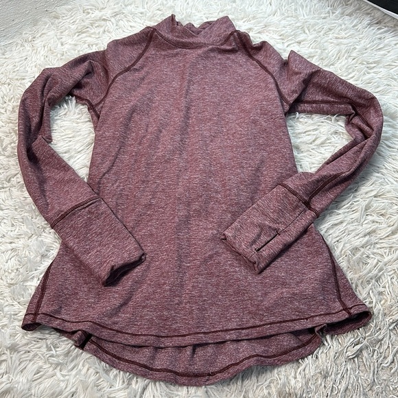 Lululemon Warm Your Core Long Sleeve Tee Heathered Bordeaux Drama - Picture 1 of 5